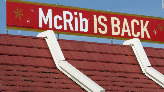 McDonald's the McRib is coming back next week