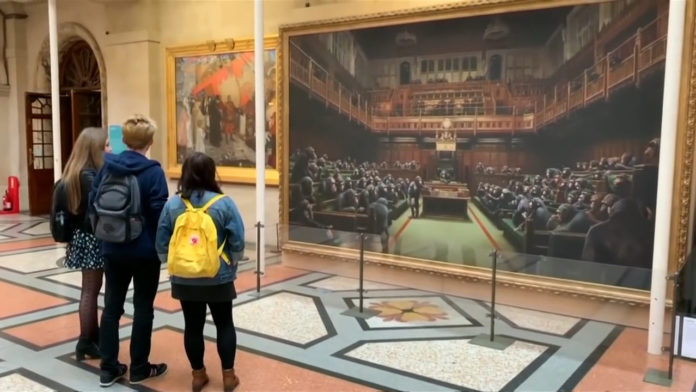 Banksy's 'Devolved Parliament' painting sells for £9.8 million - Details inside