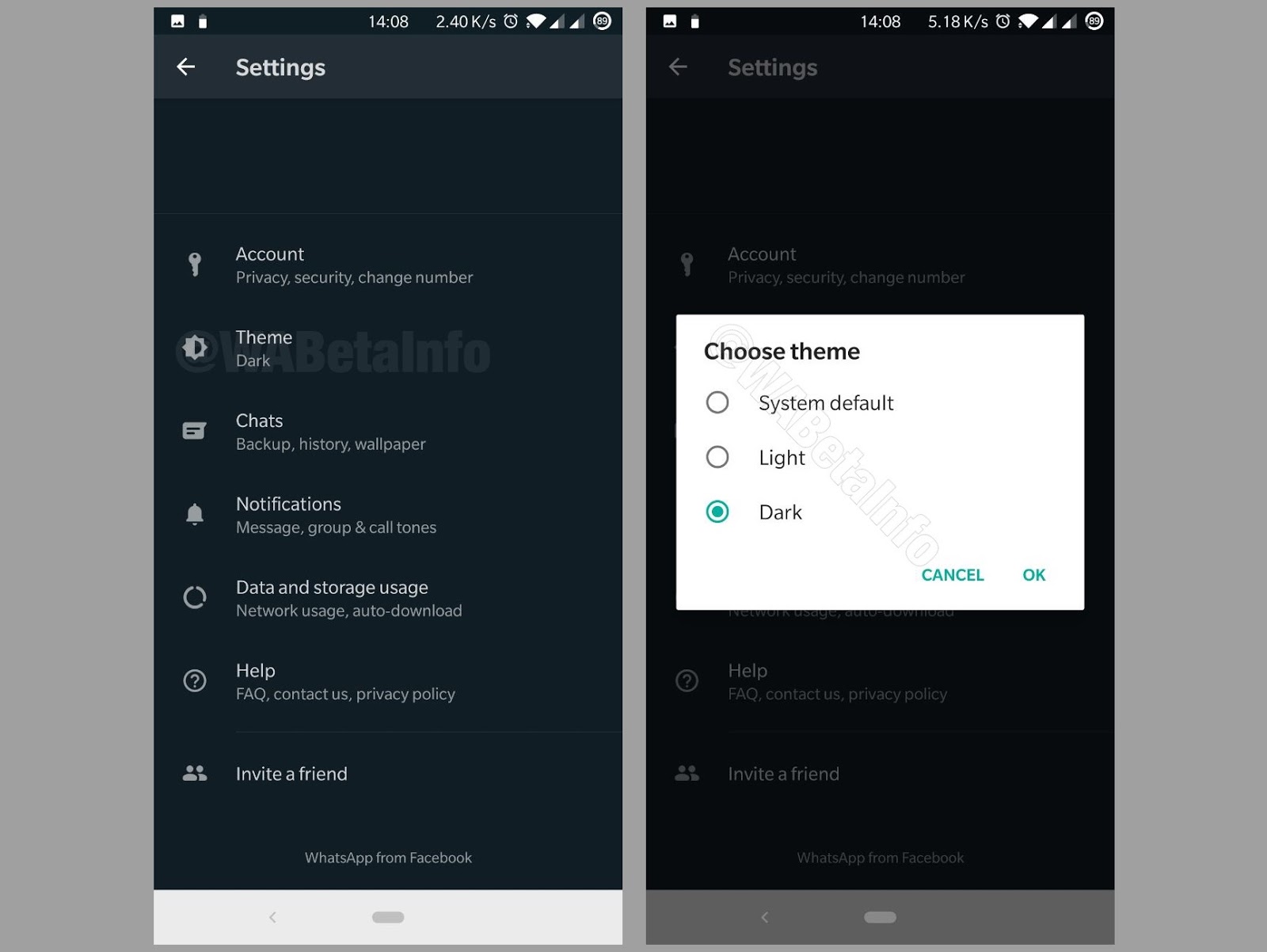 WHATSAPP'S NEW DARK MODE FEATURE TO BE RELEASED SOON FOR ANDROID USERS