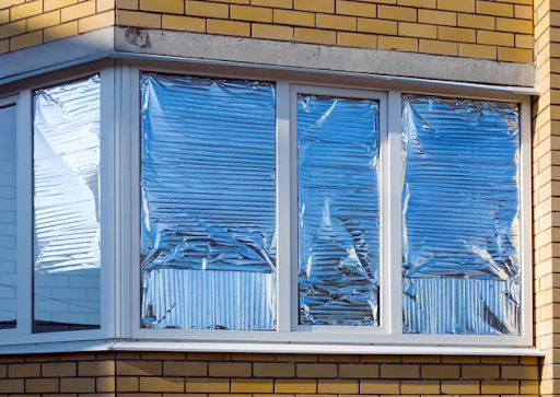 aluminum foil to block heat from windows.